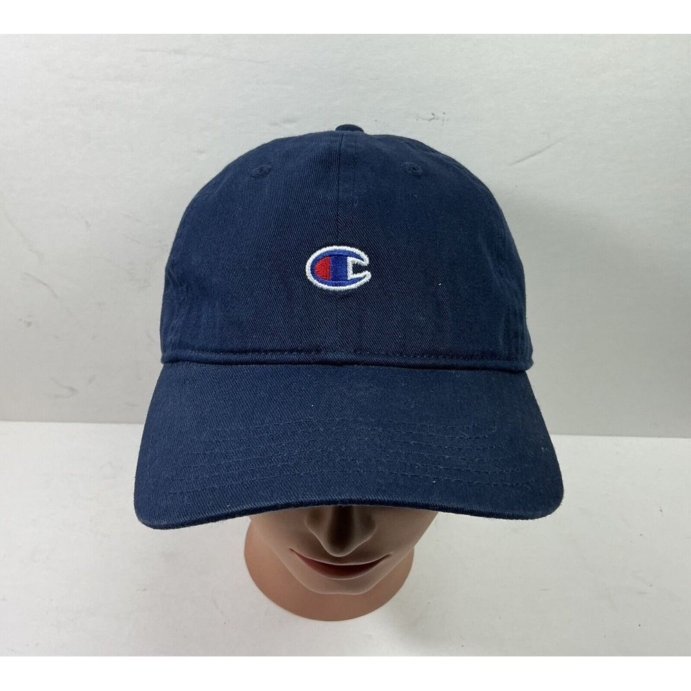 Champion Hat Blue Logo Strap Back‎ Baseball Cap Sports Activewear One Size